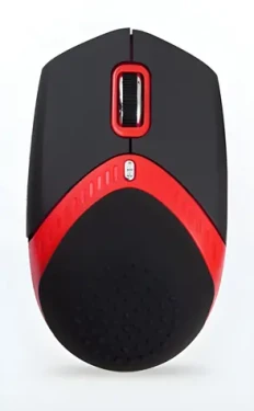 AMEI AM-M101R čierno-červená / Ergonomická myš / Optická / Drôtová USB / 1600 DPI / 4 tlačidlá (AMEI AM-M101R)