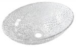 SAPHO - PURUS gravírované sklenené umývadlo na dosku, 50x36cm, číre sklo TY305CL