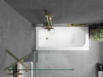 MEXEN/S - Vega obdĺžniková vaňa 180 x 80 cm s panelom + vaňová zástena 80, transparent, zlatá 550118080X9508000050