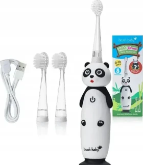 Brush-baby WildOnes Panda biela / Elektrická zubná kefka / pre deti (5060178102567)