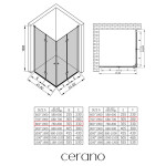 CERANO - Sprchovací kút Volpe Duo Ľ/P - 6 mm - čierna matná, transparentné sklo - 80x70x190 - zalamovacie CER-480145