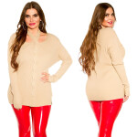 Curvy Girls! KouCla ribbrd jumper with neck holder grey Einheitsgroesse