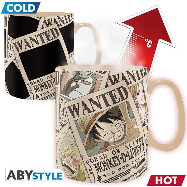 Hrnček One Piece - Wanted 460 ml (meniaci sa motív)