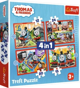 Trefl - Puzzle - Mašinka Tomáš: Úžasný Tomáš 4v1
