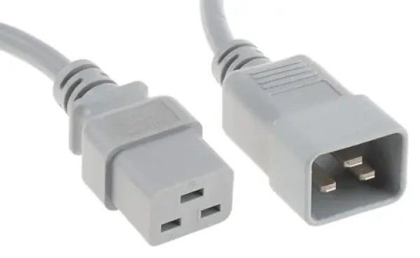 OEM Predlžovací kábel 230V 16A C19-C20 / 2m / šedá (OEMC19C20_2m)