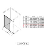 CERANO - Sprchovací kút Santoro Ľ/P - 8 mm - chróm, transparentné sklo - 150x80x195 - posuvný CER-8050BD7367