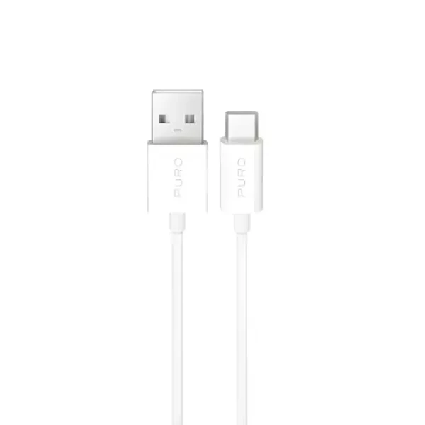Puro TPE biela / Dátový kábel / USB-A - USB-C / 10 W / 2 m