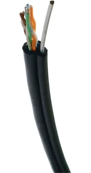 DATACOM UTP Cat5e 50m čierna / Sieťový kábel / vonkajší samonosný / bez konektorov / 24 AWG plná meď (13882)