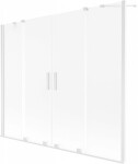 MEXEN/S - Velar Duo dvojkrídlová posuvná vaňová zástena 180 x 150, dekor, biela 896-180-000-32-20