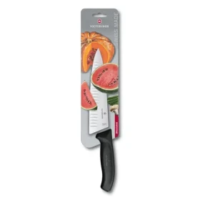 VICTORINOX Kuchársky nôž Swiss Classic čierna / Čepeľ 20 cm / Hladká / S výbrusom / Blister (6.8083.20B)