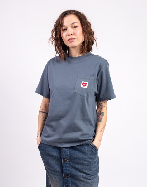 Carhartt WIP W' S/S Pocket Heart T-Shirt Cozy Blue/Red S