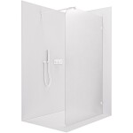 CERANO - Sprchová zástena Walk-in Orbis Round - Pravá - 8 mm - guľatá vzpera - biela matná, mliečne sklo - 110x200 CER-999931