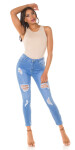 Sexy Highwaist Skinny Jeans "perfect blue" ripped denimblue 44