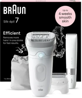 Braun Silk-épil 7 7-441 bielo-strieborná / Epilátor / Li- ION / nabíjací kábel (SE7-441)