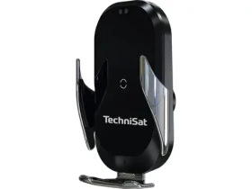 TechniSat Smartcharge 3 Nabíjací držiak telefónu do auta čierna / do mriežky / Qi / USB-C / 15W (V058K)