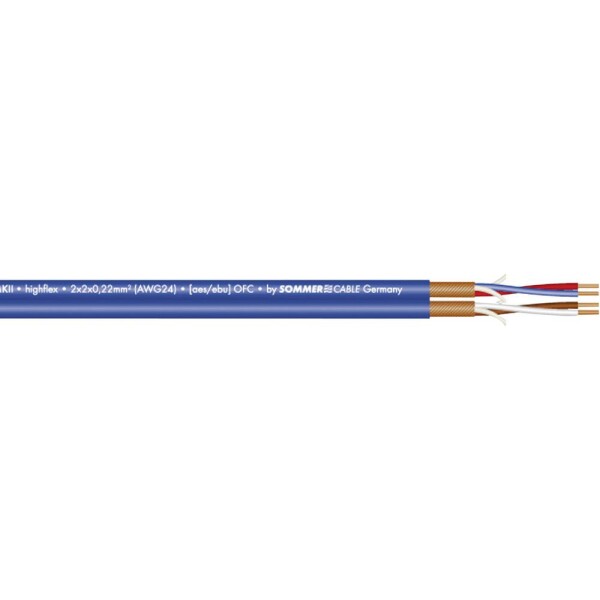 Sommer Cable 200-0552 mikrofónový kábel 2 x 2 x 0.22 mm² modrá metrový tovar; 200-0552