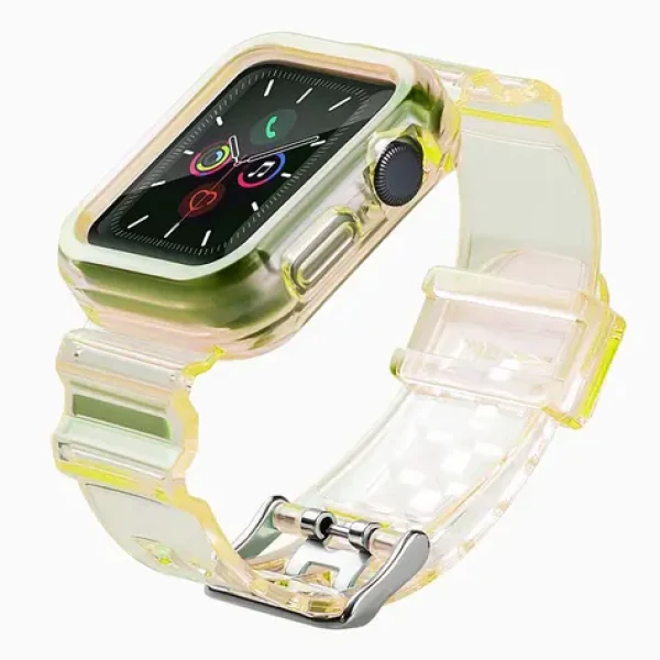 Hurtel Case Strap žltá / Kryt s remienkom / Apple Watch 42 mm / Silikónový