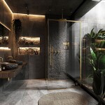 REA/S - Sprchovací kút SOLAR - zlatý Brush 90x90 So sprchovou vaničkou Savoy KPL-96018