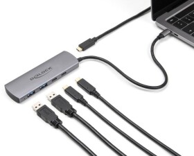 Delock DeLOCK 64299 huby i koncentratory USB 3.2 Gen 1 (3.1 Gen 1) Type-C 10000 Mbit/s Sivý
