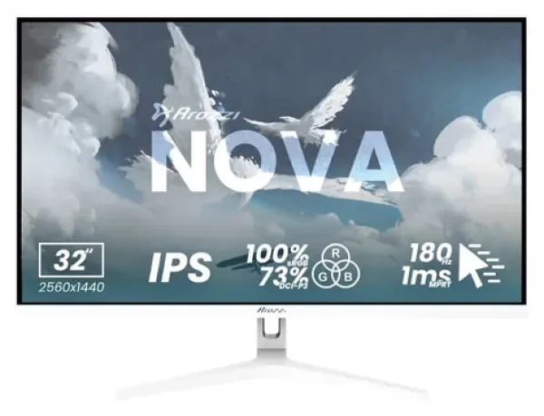32" Arozzi Nova 32T2K180 biela / Monitor / IPS / QHD 2560x1440 / 180Hz / 1ms / 2x HDMI + DP (AZ-NO-32T2K180-WT)