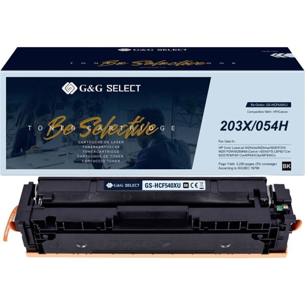 G&G CF540X/Cartridge 054H Black toner náhradný HP 203X čierna kompatibilná toner; GS-HCF540X(U)