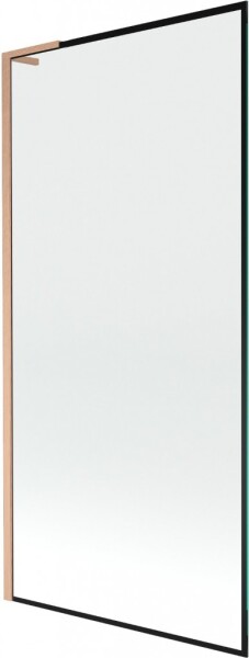 MEXEN/S - Next L vaňová zástena FIX 90 x 150, čierna vzor, meď kartáčovaná 895-090-000-03-70-65