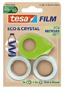 Tesa ECO CRYSTAL / Lepiaca páska / 19 mm / 10 m / 2 rolky s odvíjačom (59038-00000-00)