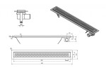 AQUALINE - KROKUS podlahový žľab z nerezové oceli s roštom, L-960, DN50 2705-10