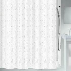 SPIRELLA sprchový záves WET biely / motív kvapiek / 180 x 200 cm / polyester