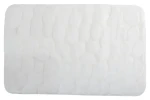 MSV Pebbles kúpeľňová predložka 50 x 80 cm biela / polyester / PU pena / protišmyková