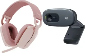 Logitech Zone Vibe 100 + C270 / Sada: bezdrôtové slúchadlá s mikrofónom a webkamera / BT / USB-C