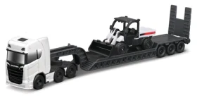 Maisto Mini pracovné stroje - Sada ťahača Scania 770S s prívesom + Toolcat 5600