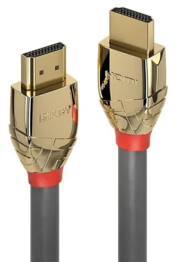 Lindy HDMI Gold Line sivá / Prepojovací kábel / 10 m / pozlátené konektory (37866)