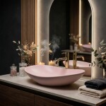 REA - Umývadlo na dosku ROYAL Powder Pink Matt 61x35 REA-U6374