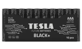 TESLA BLACK+ alkalická batéria AAA 10 ks / LR03 / mikrotužková / fólia (14031010)