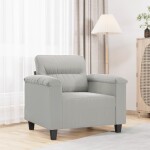 VidaXL vidaXL Fotel, jasnoSivý, 60 cm, obity mikrofibrą