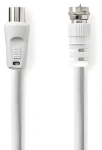 Nedis satelitný anténny kábel F(M) - IEC(M) biela / Kábel / 75 Ohm / 50 dB / dvojité tienenie / 1,5 m (CSGL41800WT15)
