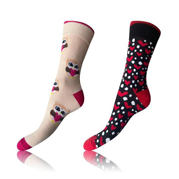 Veselé ponožky 2 páry CRAZY SOCKS 2x - BELLINDA - biele 35 - 38