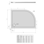 POLYSAN - RENA R sprchová vanička z liateho mramoru, štvrťkruh 90x80cm, R550, pravá, bie 72891