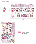 Veselá Stena Samolepka Hello Kitty s domčekmi