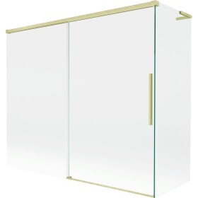MEXEN/S - Rox L vaňová zástena 2-krídlová posuvná 180 + 80 x 150, transparent, zlatá kartáčovaná 8C9L-180-080-55-00