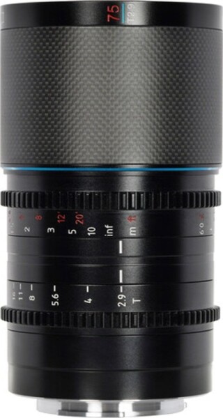 Sirui Sirui Anamorphic Lens Saturn 75mm T2.9 1.6x Carbon Fiber Full Frame X-Mount (Blue Flare)