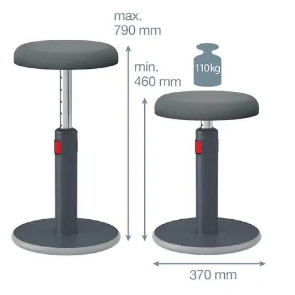 Leitz ERGO Cosy šedá / Balančná stolička / Výška 45-79 cm / Nosnosť 110 kg (65180089)