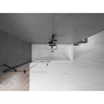 MEXEN/S - Velar Dvojkrídlová posuvná vaňová zástena 80 x 150, transparent, čierna 896-080-000-01-70