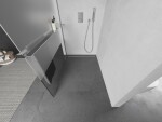 MEXEN/S - KIOTO Sprchová zástena WALK-IN s poličkou a držiakom uterákov 70 x 200, transparent/matné sklo 8 mm, chróm 800-070-121-01-35