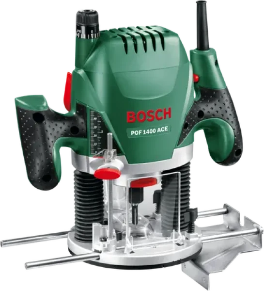 BOSCH POF 1400 ACE / Vrchná frézka / 1400 W / 10000 - 28000 ot. za min / zdvih: 55 mm / klieština: 6 mm (060326C800)