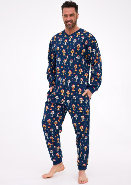 Kombinéza Cornette 196/295 Dog 2 long/r Christmas S-2XL men tmavě modrá S