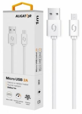 Aligator 2A Dátový kábel micro USB 1m biela (DAKA002)