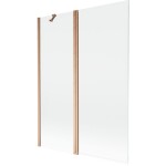 MEXEN - MIST vaňová zástena 130x150 cm 6mm f+s, meď kartáčovaná, číra 8A9-130-011-65-00