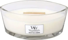 Woodwick White Tea amp; Jasmine Elipsa 453,6 g - sviečka loď / doba horenia: až 40 h (5038581056975)